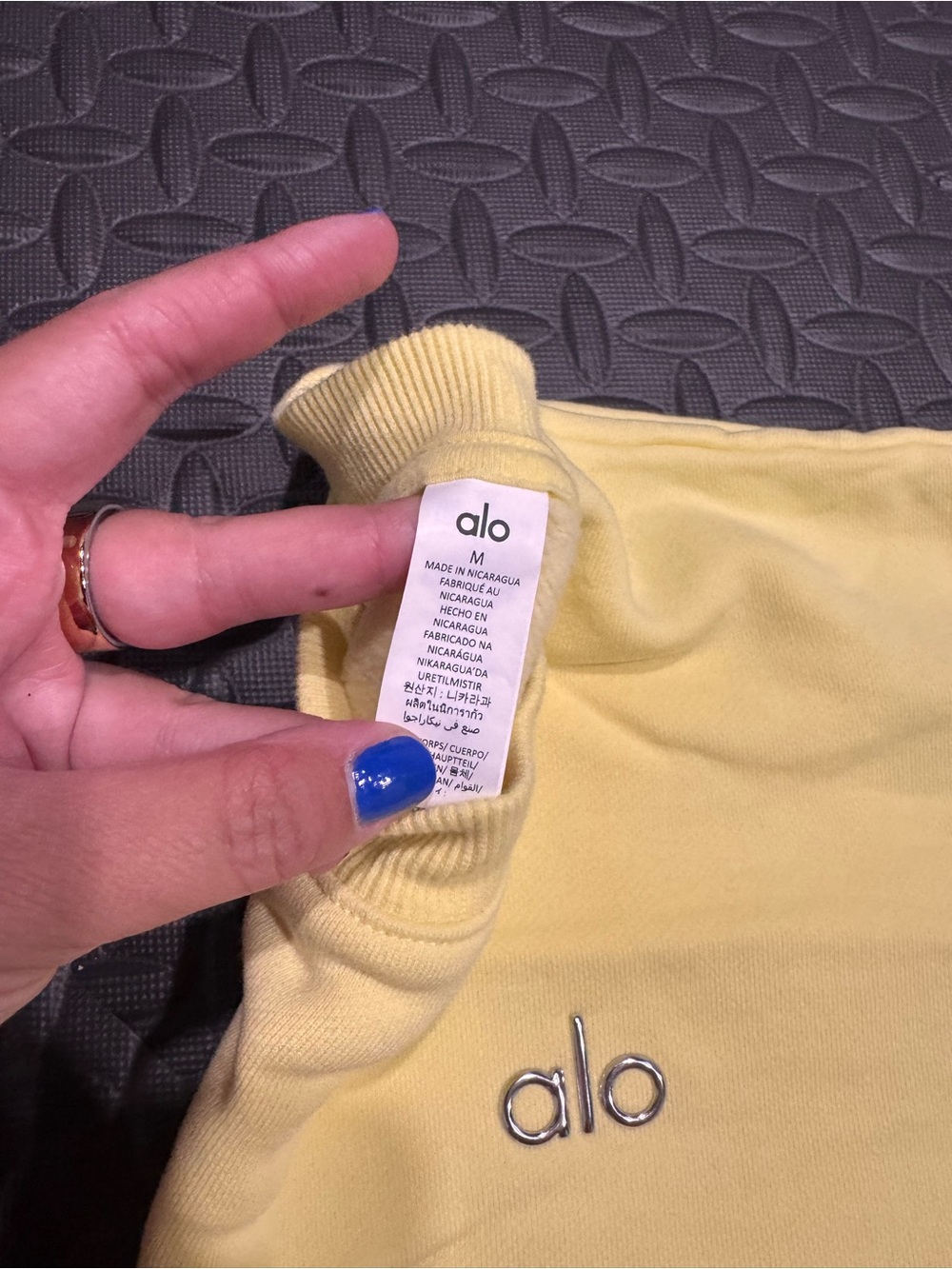 Alo Women’s Cropped  Yellow Pullover Sweatshirt - Picture 2 of 2